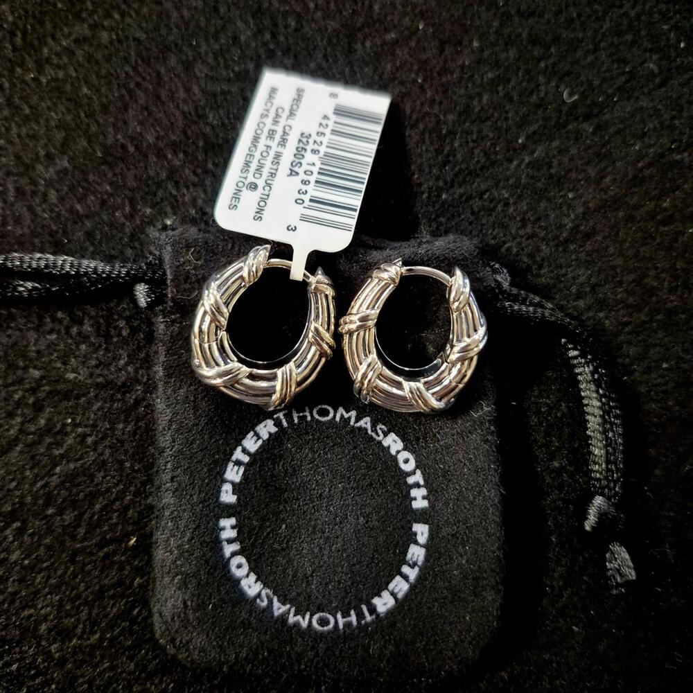 Peter Thomas Roth Huggie Hoop Earrings in Sterling Silver - Picture 2 of 4